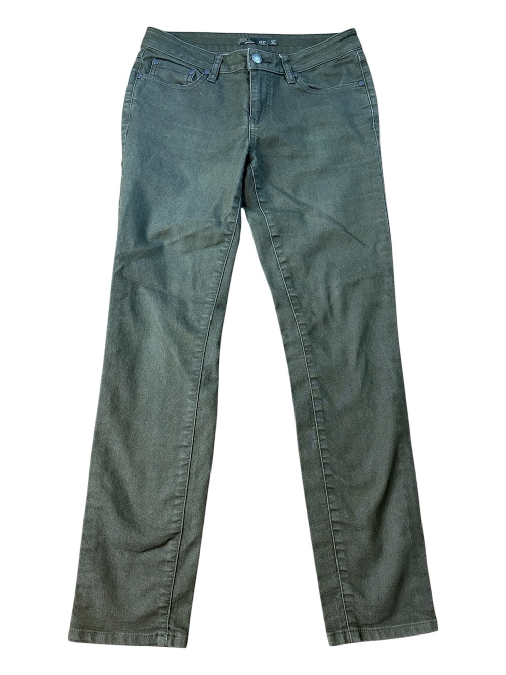 Prana Olive Green Slim Straight Jeans.  Size 4/ 27